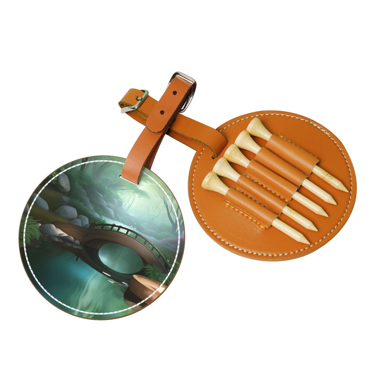 WXXWXD Little Bridge in the East Printed Golf Tee Storage Bag - Portable Storage, Easily Organize Tees