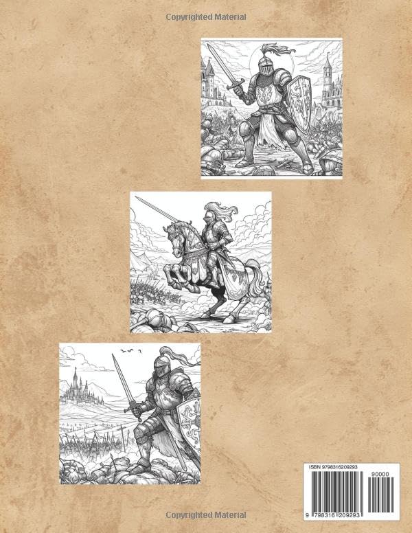 Knights & Castles: A Medieval Coloring Book: Medieval warriors, Chivalry and armor, Epic battles, Legendary warriors, Crusader knights, Armor and ... art, Historical knights, 8.5 x 11 inches - Image 2