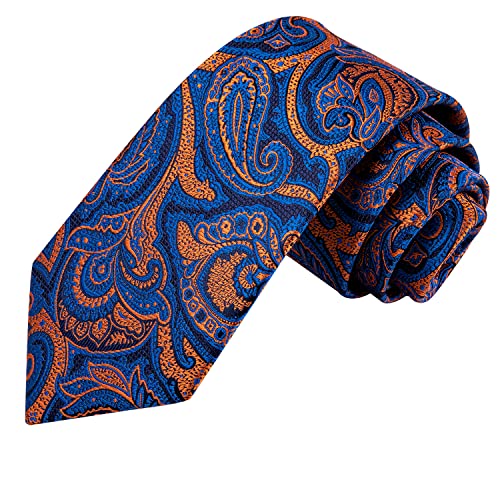 Image of Hi-Tie Men's Tie Lapel Pin Set Pocket Square Cufflinks Formal Woven Silk Tie Sets Wedding Party