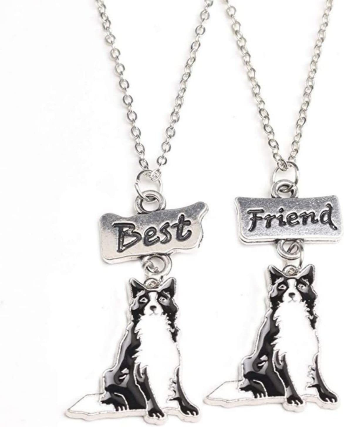 Best Friend Dog Pendant Necklace Set - 2-Pack, Alloy, 25mm Pendant, 40cm Chain, Valentine's/Birthday Gift - View #5
