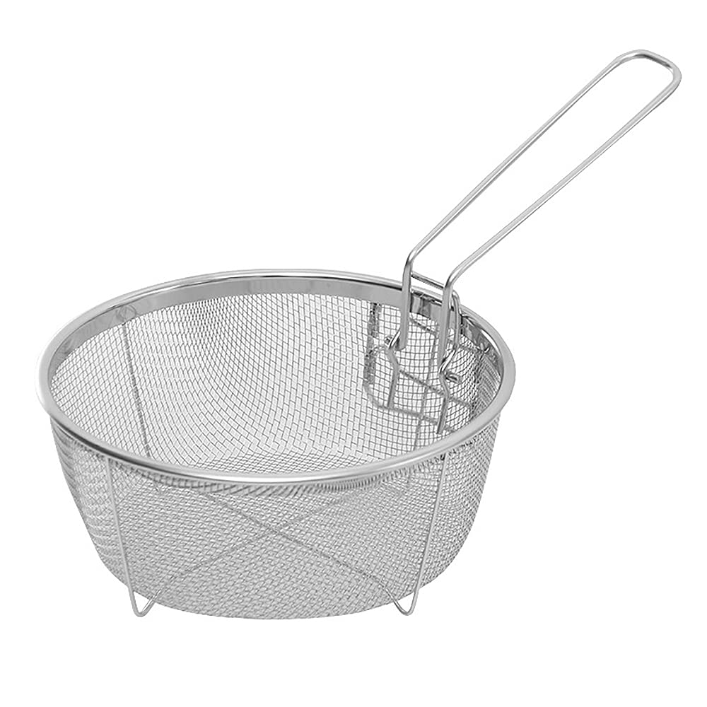 CTRLZS 1Pcs Stainless Steel Fry Baskets Hot Oil Frying Fried Basket with Single Handle Mesh Noodle Dumplings Food Colander
