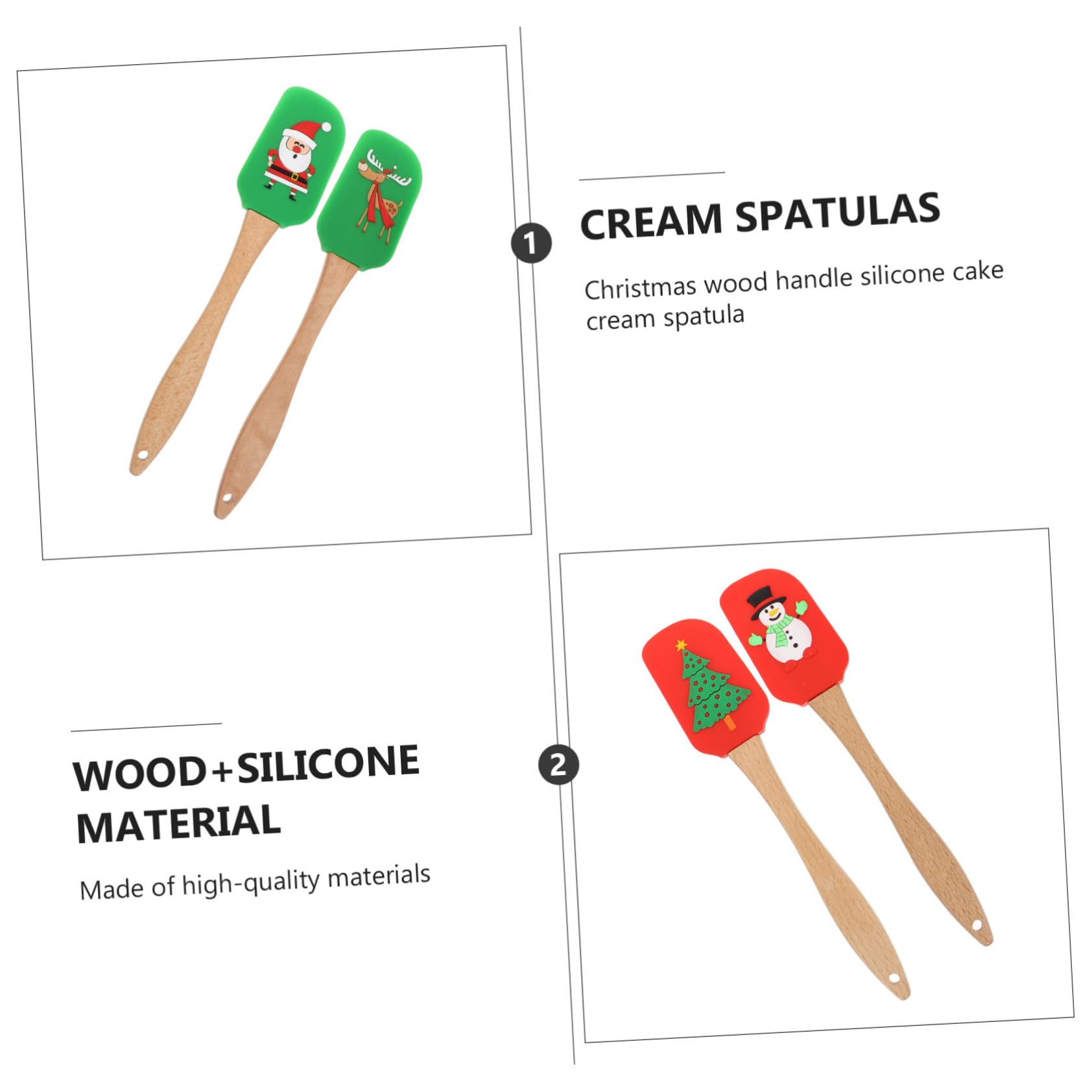 4pièces Grattoir Patisserie Lot De Spatules à Beurre Silicone Accessoire De Cuisine Lisseur à Crème Spatule à Crème Variés Styles Couleurs Assorties