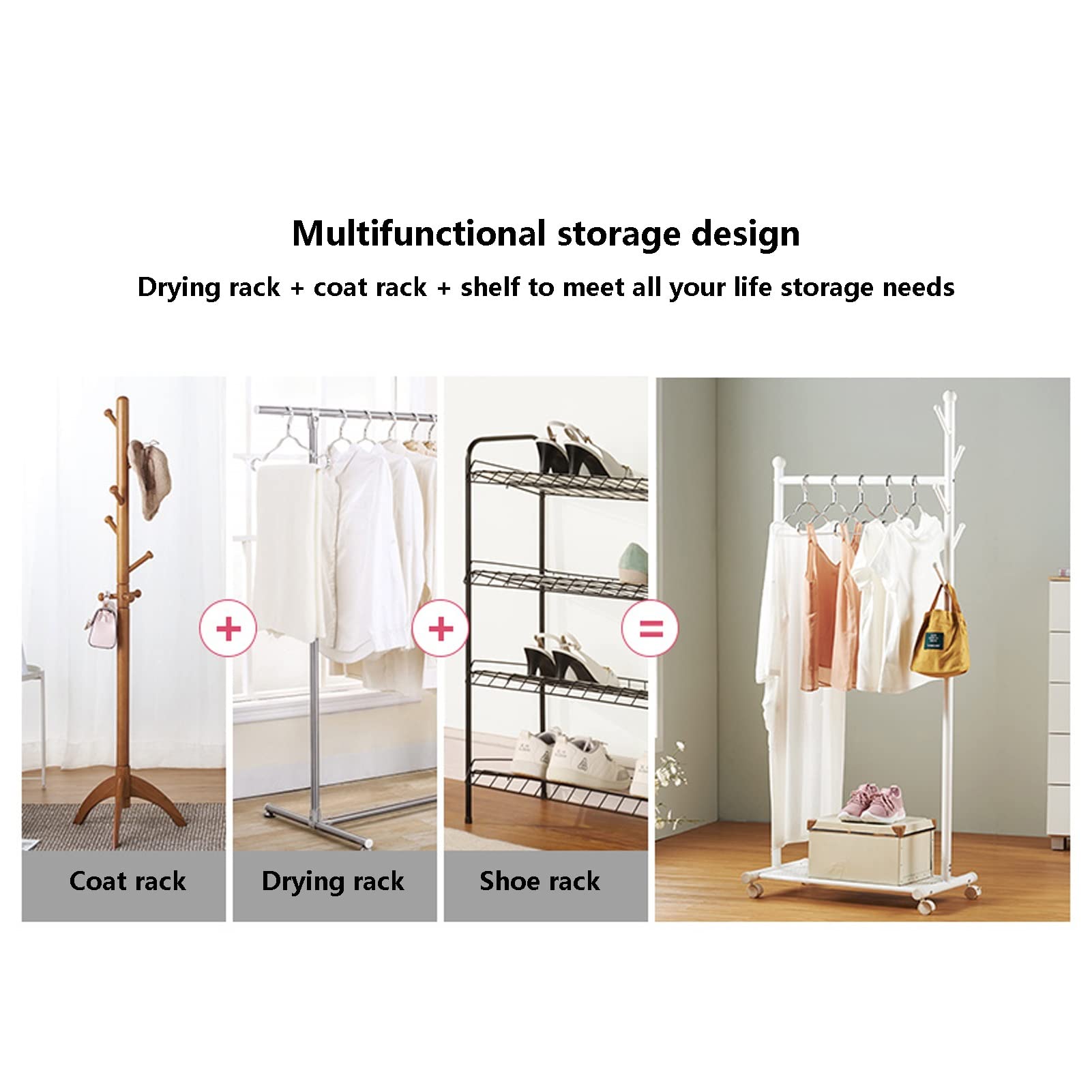 Naroote Wosume Albero Appendiabiti, Supporto per Stoffa con Struttura Stabile, Design dell'albero Vintage Facile da Pulire per Cappotto(Primary Color