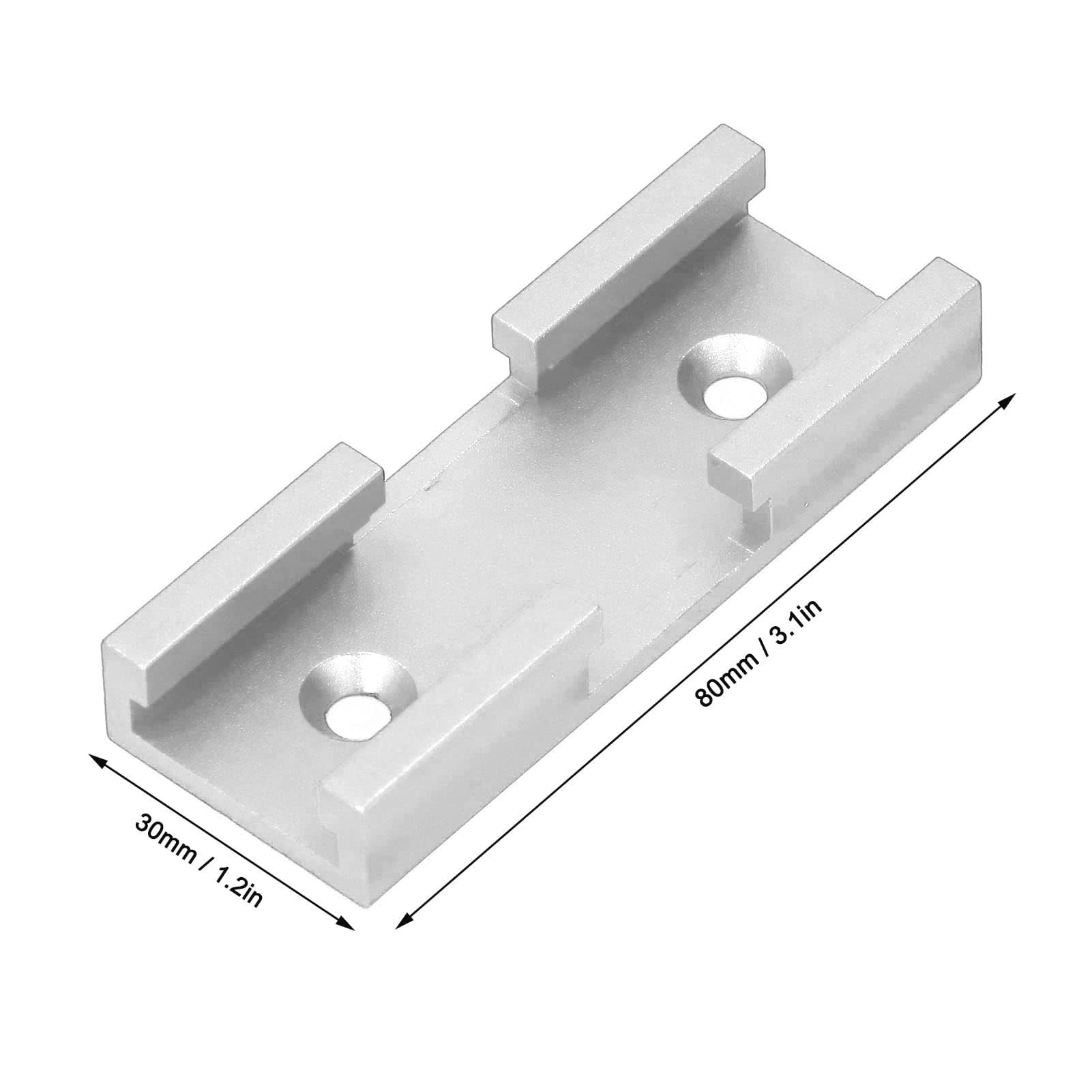 Zerodis Pince de rail en T, 4 pièces de croisement de rail en T en aluminium pour le bricolage (Argent)