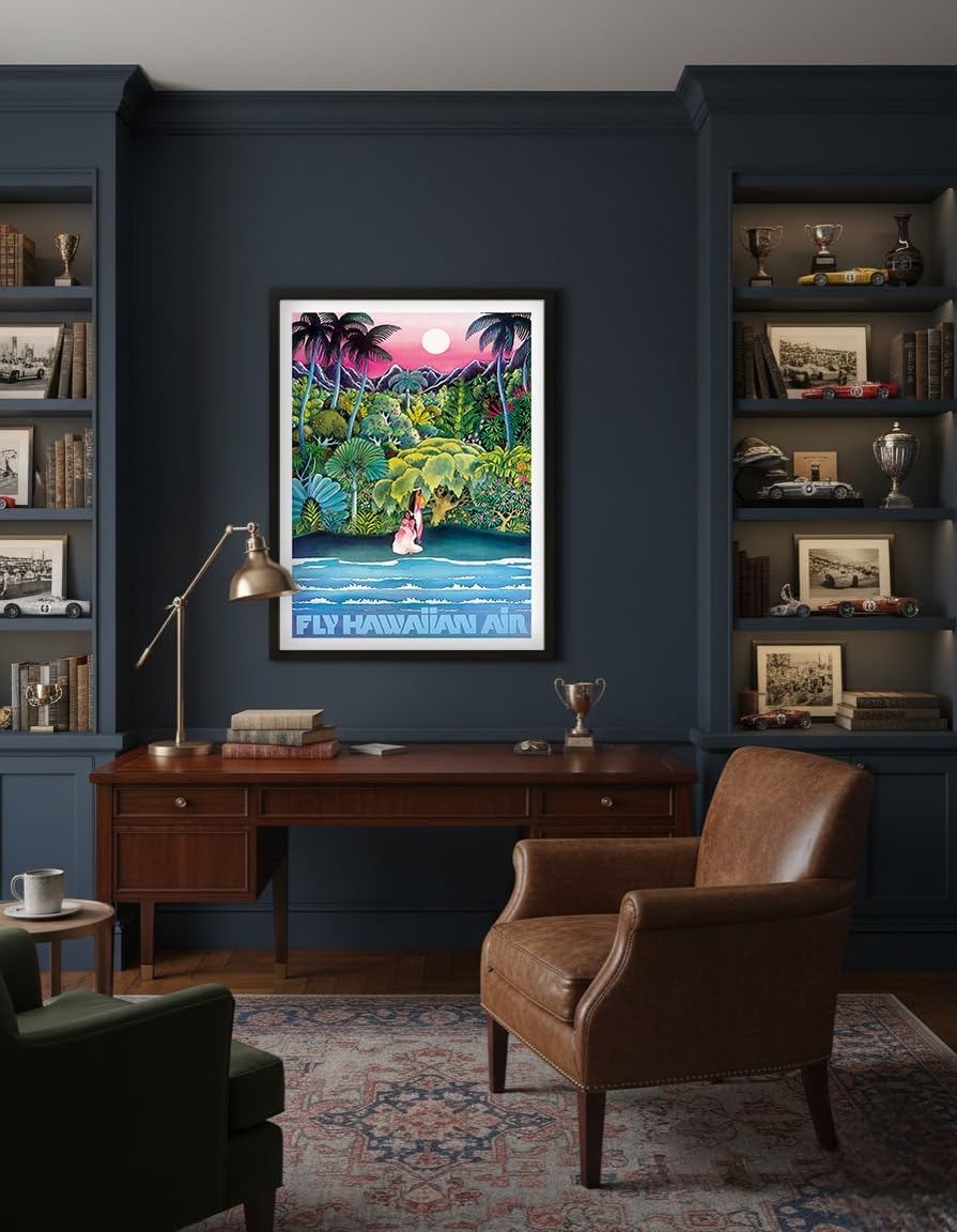 Pacifica Island Art Fly Hawaiian Air - Hawaii Women on the Beach Metal Sign image 4