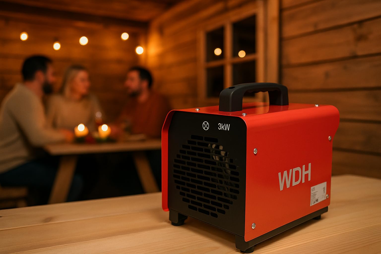 Aktobis Heizgebläse Elektroheizer Heizung Frostwächter Bauheizer WDH-BGP03 (3 kW / 230 V), rot