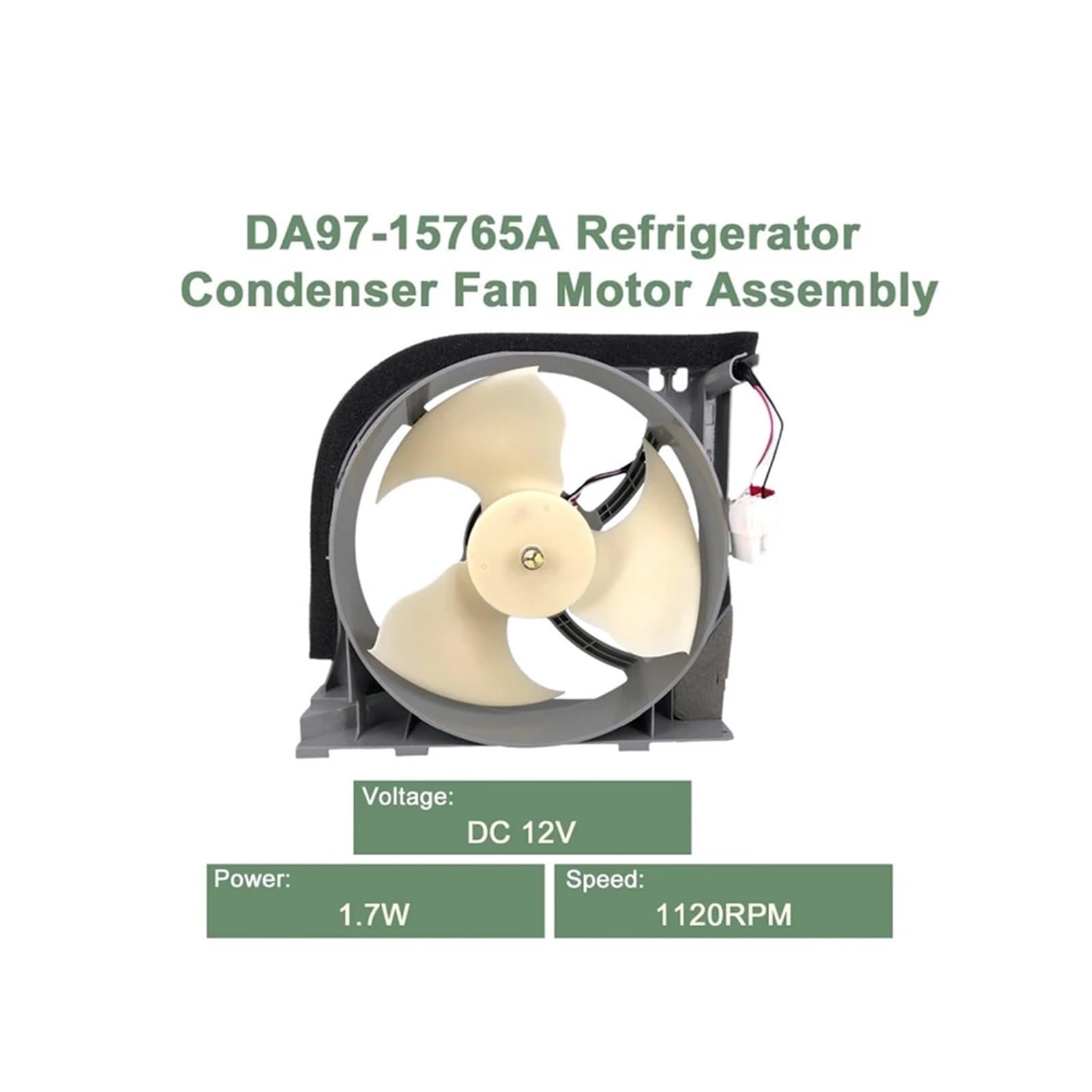 Refrigerator Condenser Fan, Compatible for Samsung, DA97-15765A/15765C Refrigerator Parts Replacement