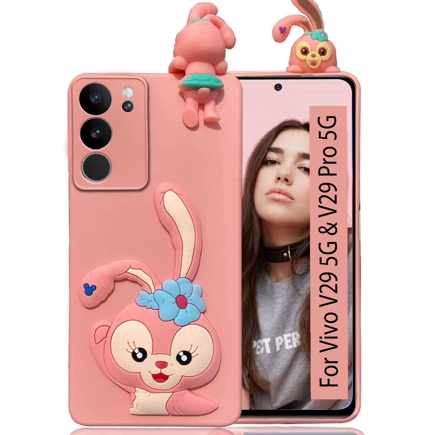 KC Back Cover for Vivo V29 5G & Vivo V29 Pro 5G, Cute Greeting Rabbit Peeking Cartoon Soft Silicon Soft Silicone Case (Pink) (B0CQYTWWFZ) Amazon Price History, Amazon Price Tracker