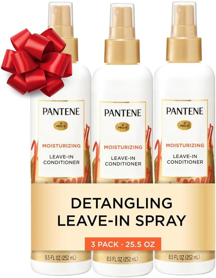 Pantene Conditioning Detangler Spray, Pro-V Repair & Protect, Nutrient Boost for Damaged Hair, Antioxidant Enriched, Leave-In Conditioner, Smooth & Shine, Sulfate-Free, 8.5 Fl Oz, 3 Pack