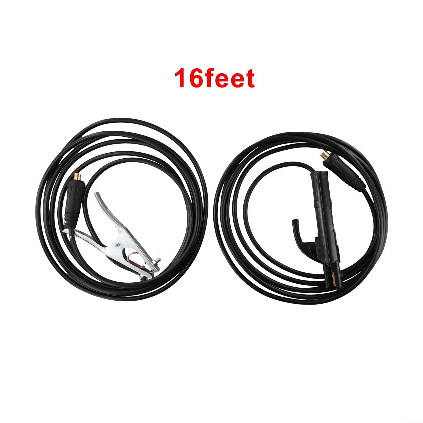 Cavo saldatore con morsetto di massa da 300 A, materiale rame+ABS, per saldatrice ad arco MMA (5 m)