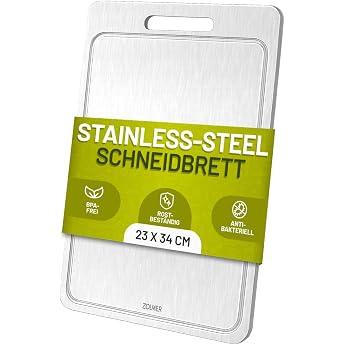 Chopping Board 304 Stainless Steel 34 x 23 cm 1.1 mm Juice Groove 4