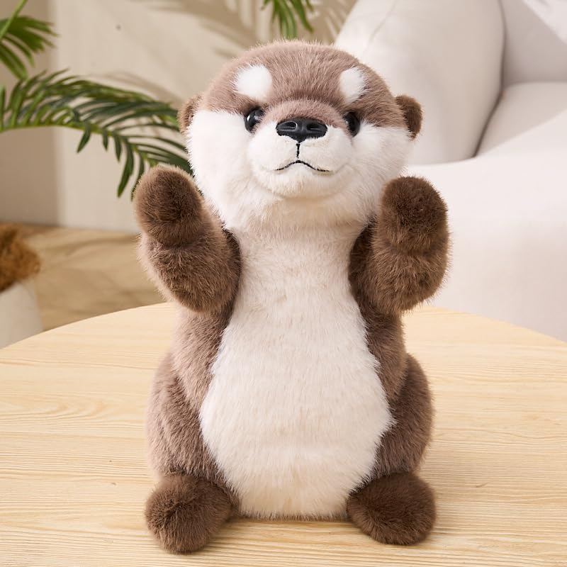 Peluche loutre doudou doux cadeau enfant 35 cm cravate