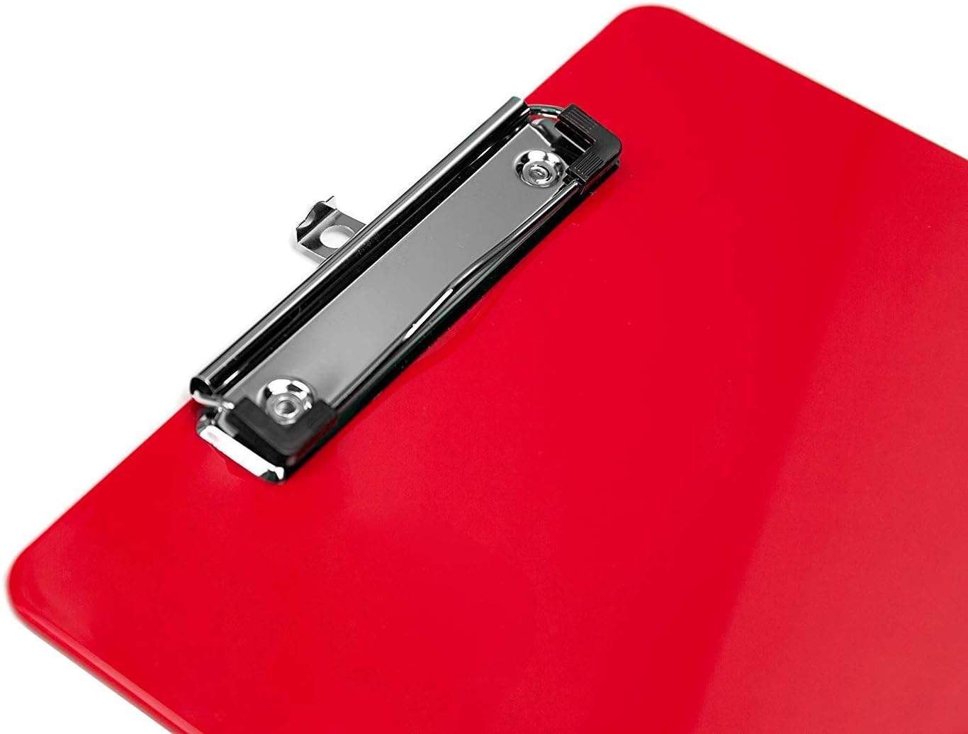 Red Plastic Clipboards (Set of 12) Multi Pack Clipboard - Strong 12.5 x 9 Inch | Holds 100 Sheets! Acrylic Clipboards with Low Profile Clip | Cute Aesthetic College School Supplies for Girls & Boys