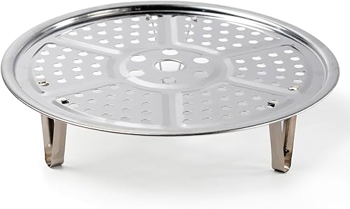 WIVKFML Estante de vapor, estantes de vapor de acero inoxidable premium con soporte removible, bandeja de vapor para olla de 8.6 pulgadas para