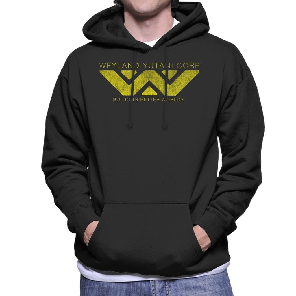 Weyland Yutani Corp Logo Alien Building Better Worlds Men's Hooded Sweatshirt Black