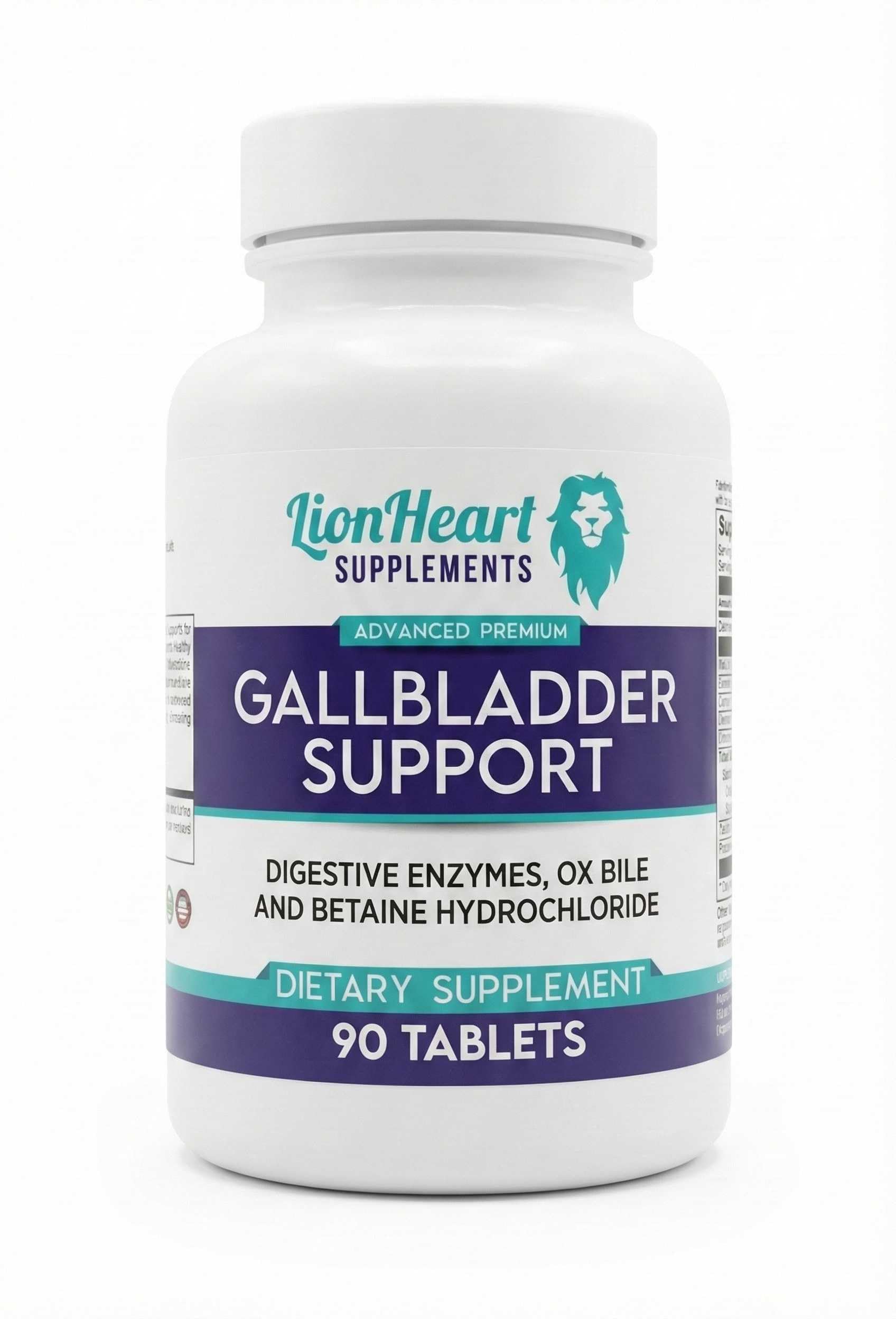 DIGESTIVE ENZYMES SUPPLEMENT - Includes Purified Ox Bile Salts - Tablets for No Gallbladder Sufferers - Enzyme for Digestion & Gas Relief - Helps Bloating, Acid Reflux, Constipation & Repair Leaky Gut