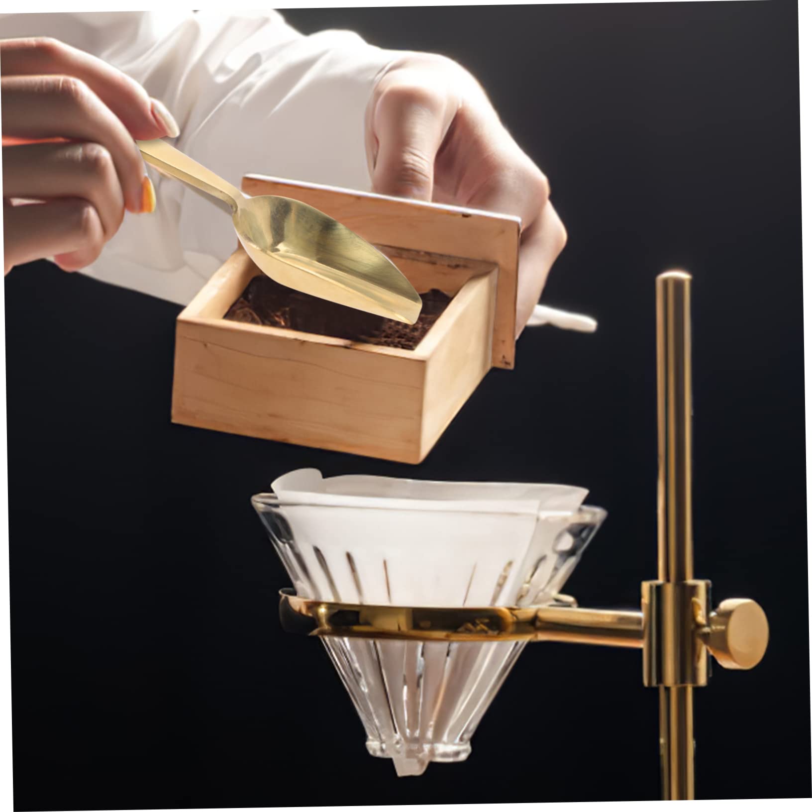 Zerodeko 3pezzi Cucchiaio Ottone Per Tè e Mini Scoop Per Foglie Tè Sciolto Utensile Versatile Rame Per Cucina Per Infusi e Bevande Calde