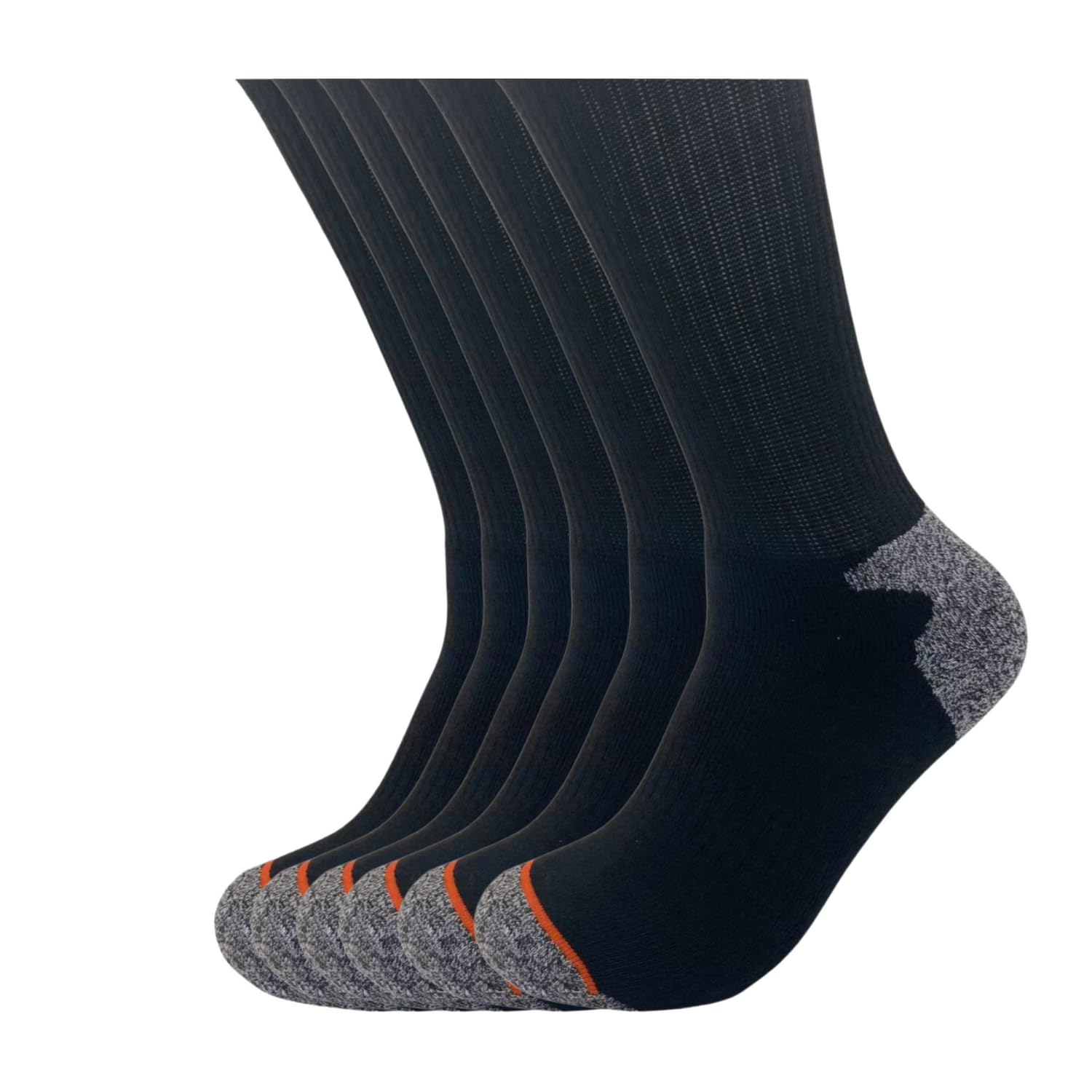 GQN 5-Pairs Men's Weatherproof Vintage Outdoor Wool Blend Crew Calf Socks (US, Numeric, 6, 12, Regular, Regular, black)