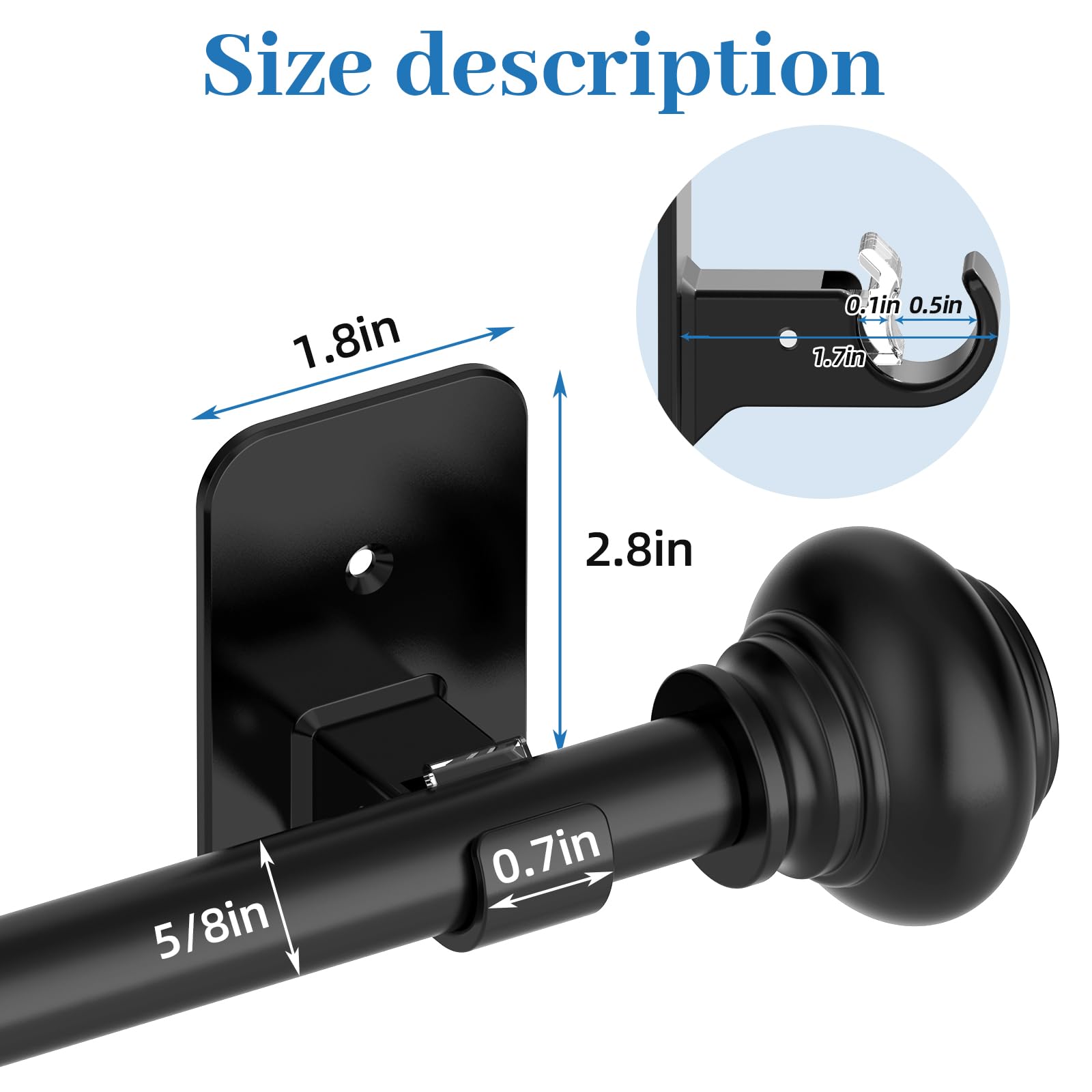 Rod Desyne Heavy Duty Adjustable Traverse Rod, 30 x 48