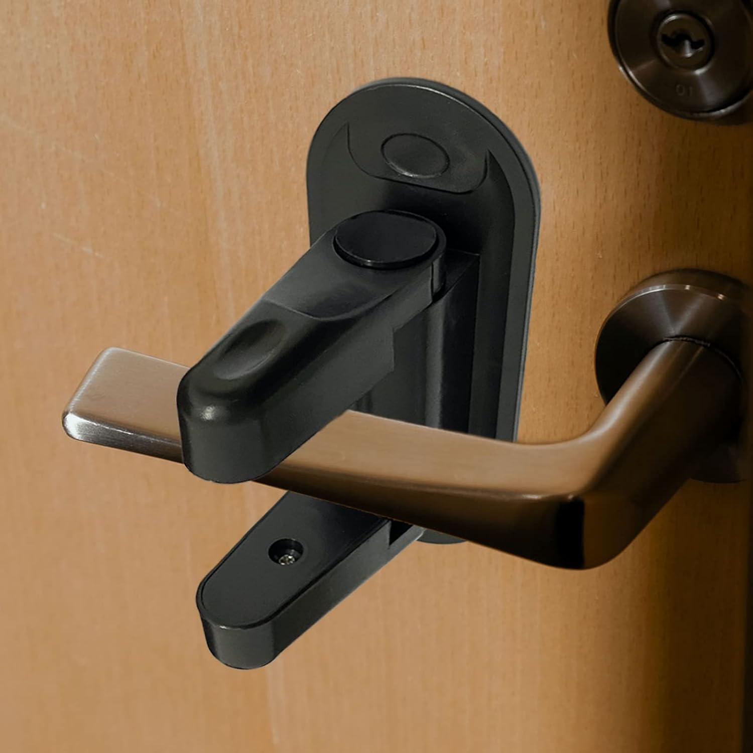 QHYDZ Door Lever Lock Child Proof 2 Pack Black Door Locks