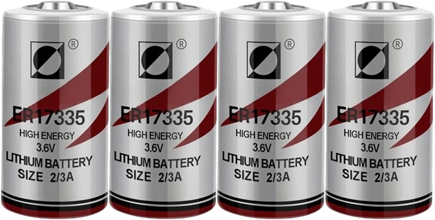 Mushuo 4 Pack ER17335 2/3AA Lithium Battery 2100mAh 3.6V Long Lasting Power PLC Industrial Control Battery for Smoke Alarm Smart Water Meter
