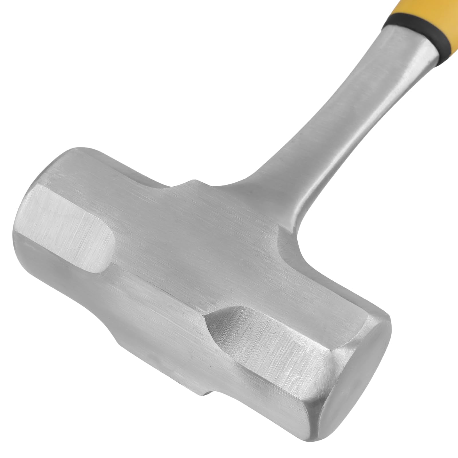 MUKCHAP 2PCS 1.9kg/4lbs Club Hammers, High Carbon Steel Lump Hammers with Yellow Black PPR Handle for Gardening Camping, Rock - Image 3
