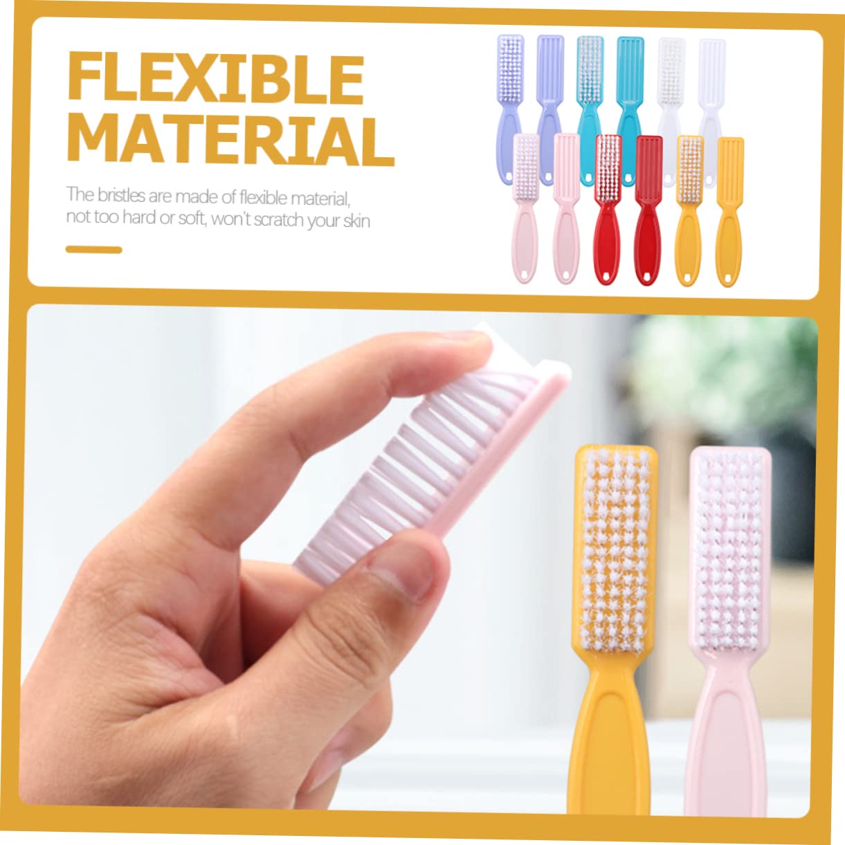 Spazzole per Unghie Facile da Trasportare Leggere in Plastica Set 24 Pezzi Colore Casuale Manico per Manicure la Pulizia delle Unghie in Viaggio