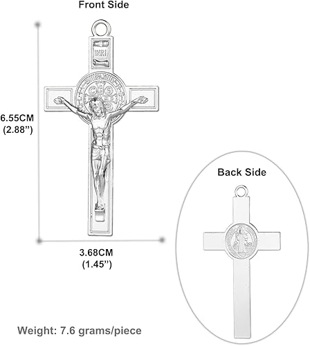 Miniatura 2 de COTTVOTT 10pcs Bulk-St. Benedict Exorcism Crucifijo Crucifijo Colgante para DIY Rosario Collar Hacer Accesorios Charms Parte