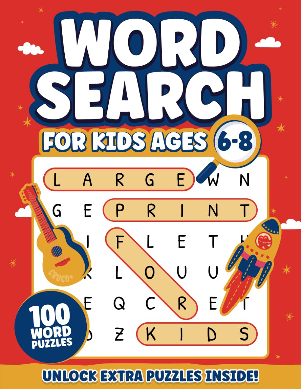 Word Search for Kids Ages 6-8: 100 Large Print Search and Find Puzzles With Certificate of Completion