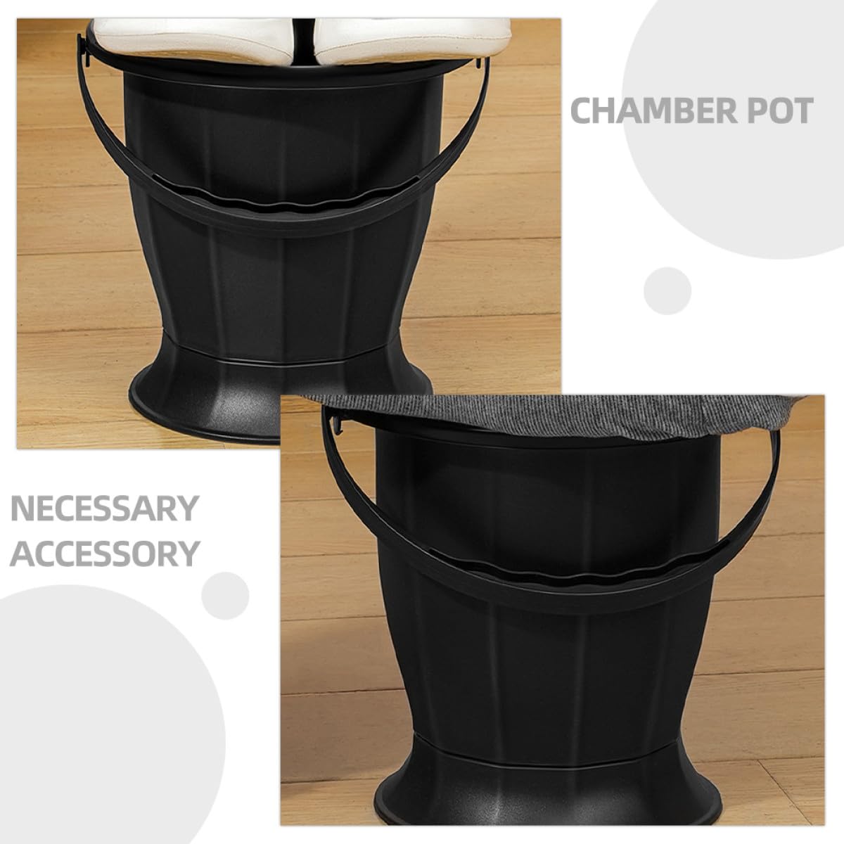 IMIKEYA Vasino portatile unisex con coperchio, secchio di urina in plastica resistente, compatto e leggero, per camera da letto, casa e ospedale, facile da pulire e trasportare