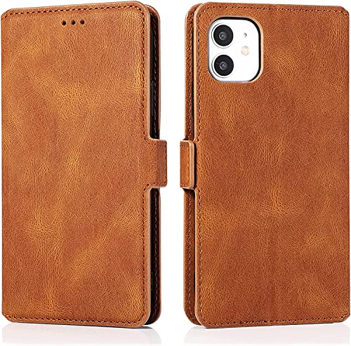 Étui portefeuille iPhone 13 Pro en cuir véritable, coque de protection avec béquille magnétique