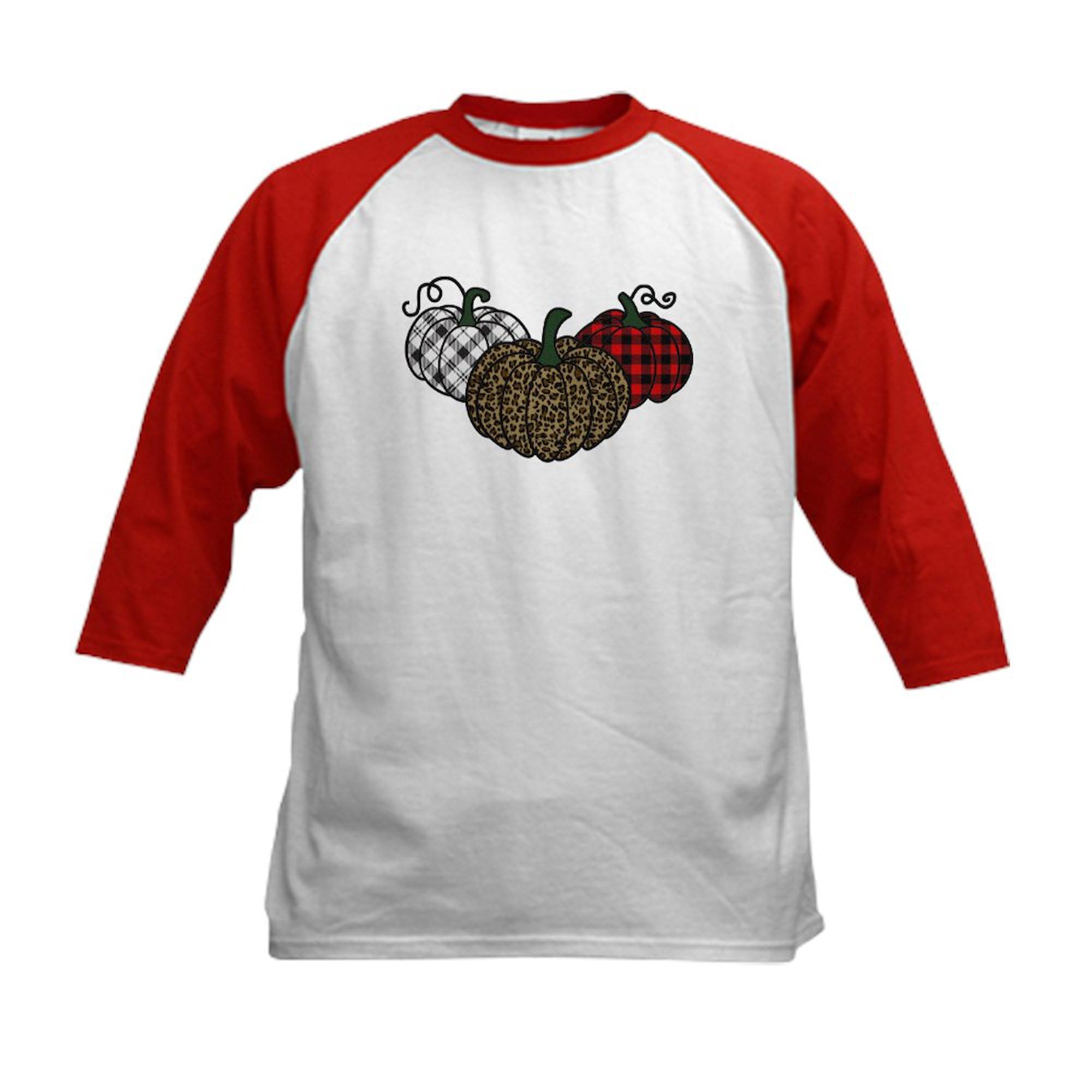 CafePress Patterned Pumpkins Kids Baseball T Shirt Kids Cotton Baseball Jersey, 3/4 Raglan Sleeve Shirt