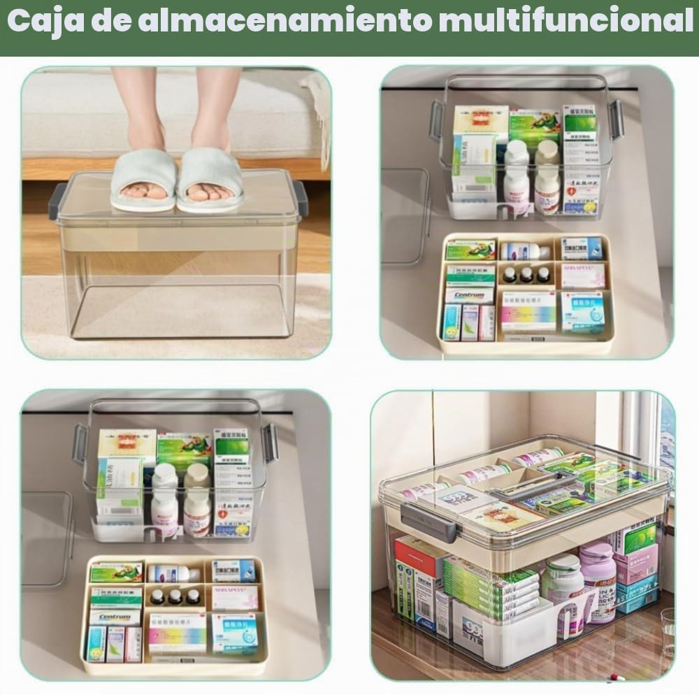 Medicine box, caja para medicina,caja organizadora de medicina, para medicamentos en casa, multifunción Caja de medicamentos con asa para Joyas, medicamentos y