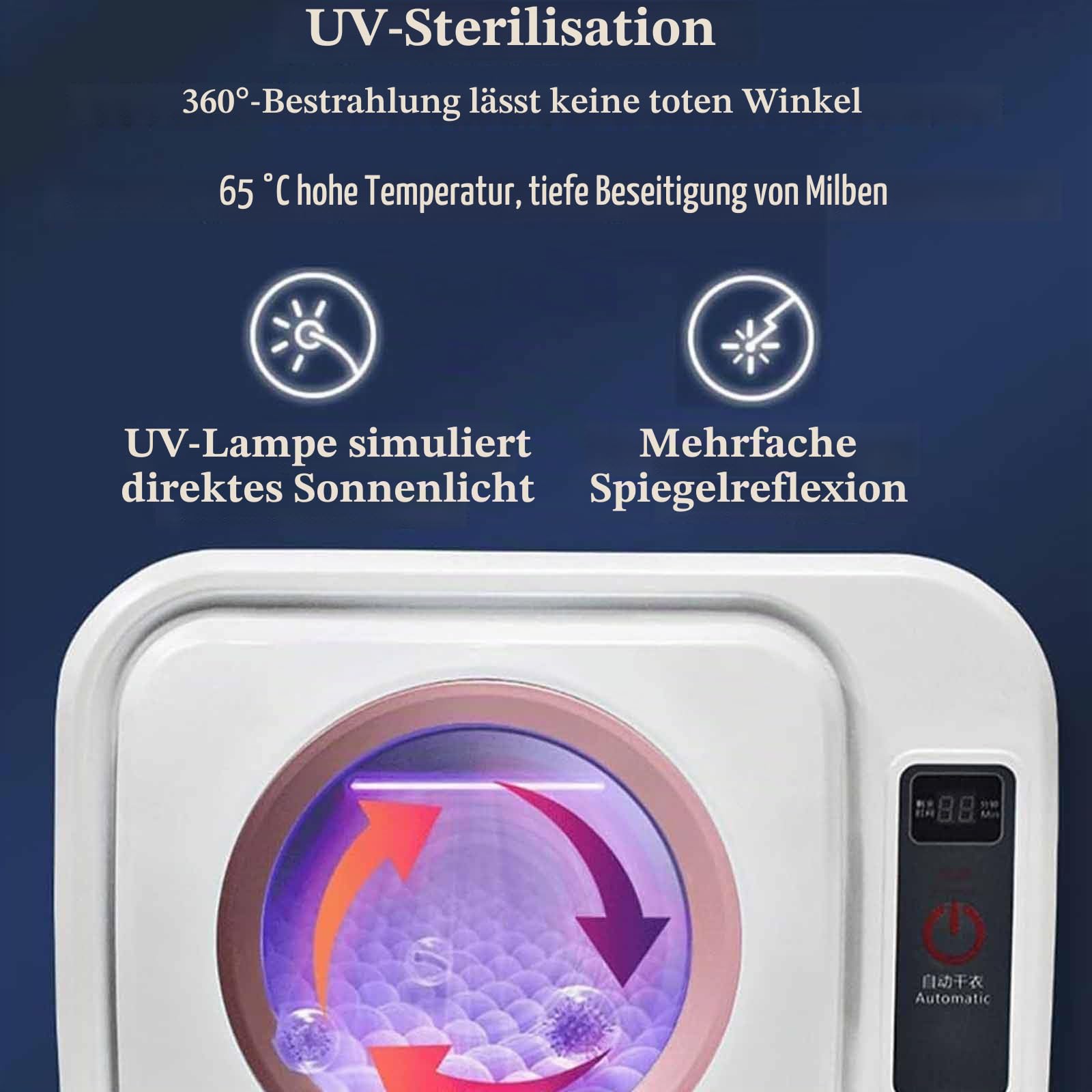 Mini-Wäschetrockner, Kleine Trocknungsmaschine, Schnelles und Leises Trocknen für Schlafsäle, Für Den Einsatz Auf Der Arbeitsplatte Oder an Der Wand,D