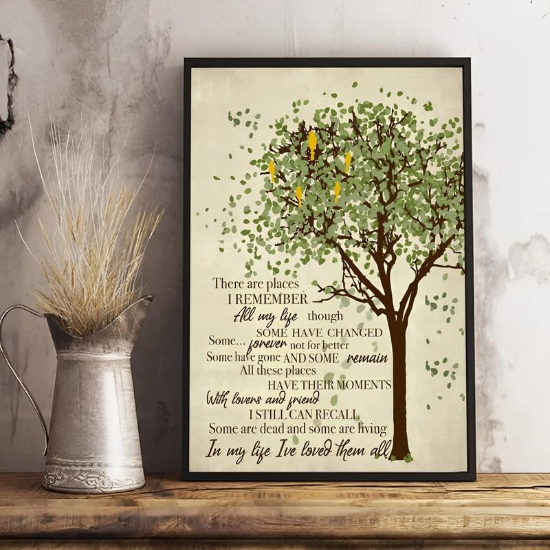 There Are Places I Remember Metal Sign, Song Lyrics Music Poster, Vintage Wall Decor, Retro Bar Wall Art Metal Signage 8x12 Inch