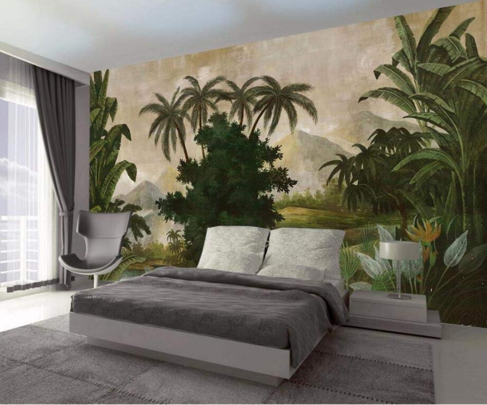 Papier peint personnalisé Vintage européen main dessinée banane médiévale murale TV canapé fond mur 3d papier peint, 400x280 cm (157.5 by 110.2 in)