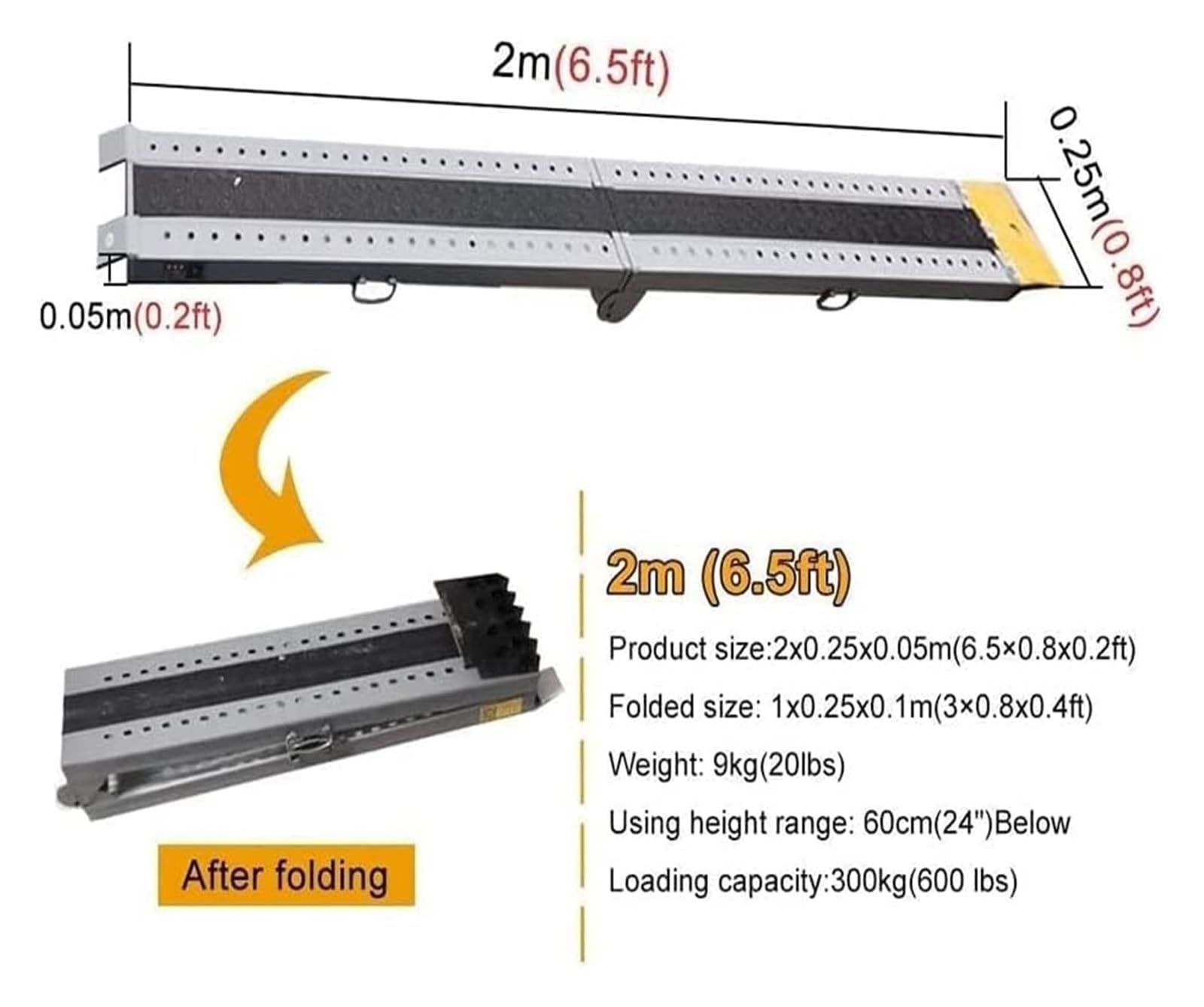 Rampa progowa do podjazdu, rampa progowa, 2 szt., aluminiowa rampa progowa, przenośne sposoby, rampy, składane, rampy dla osób niepełnosprawnych, jeden kolor, 2 m