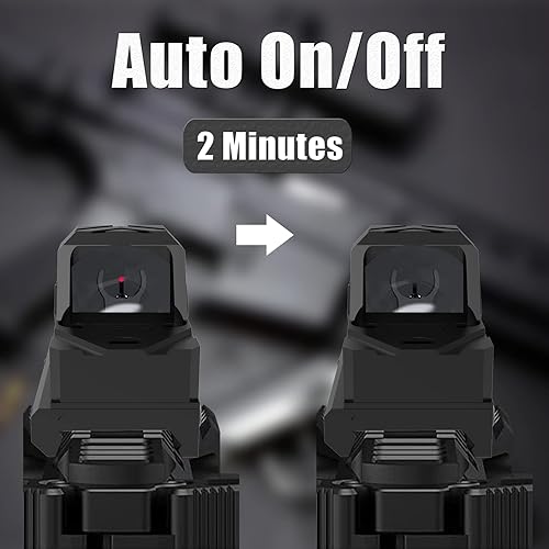 Miniatura 2 de UUQ Mini reflejo de punto rojo Sight Shake Awake Vista óptica para rifles, pistolas y escopetas 2MOA, 12 ajustes de brillo rojo alcance para