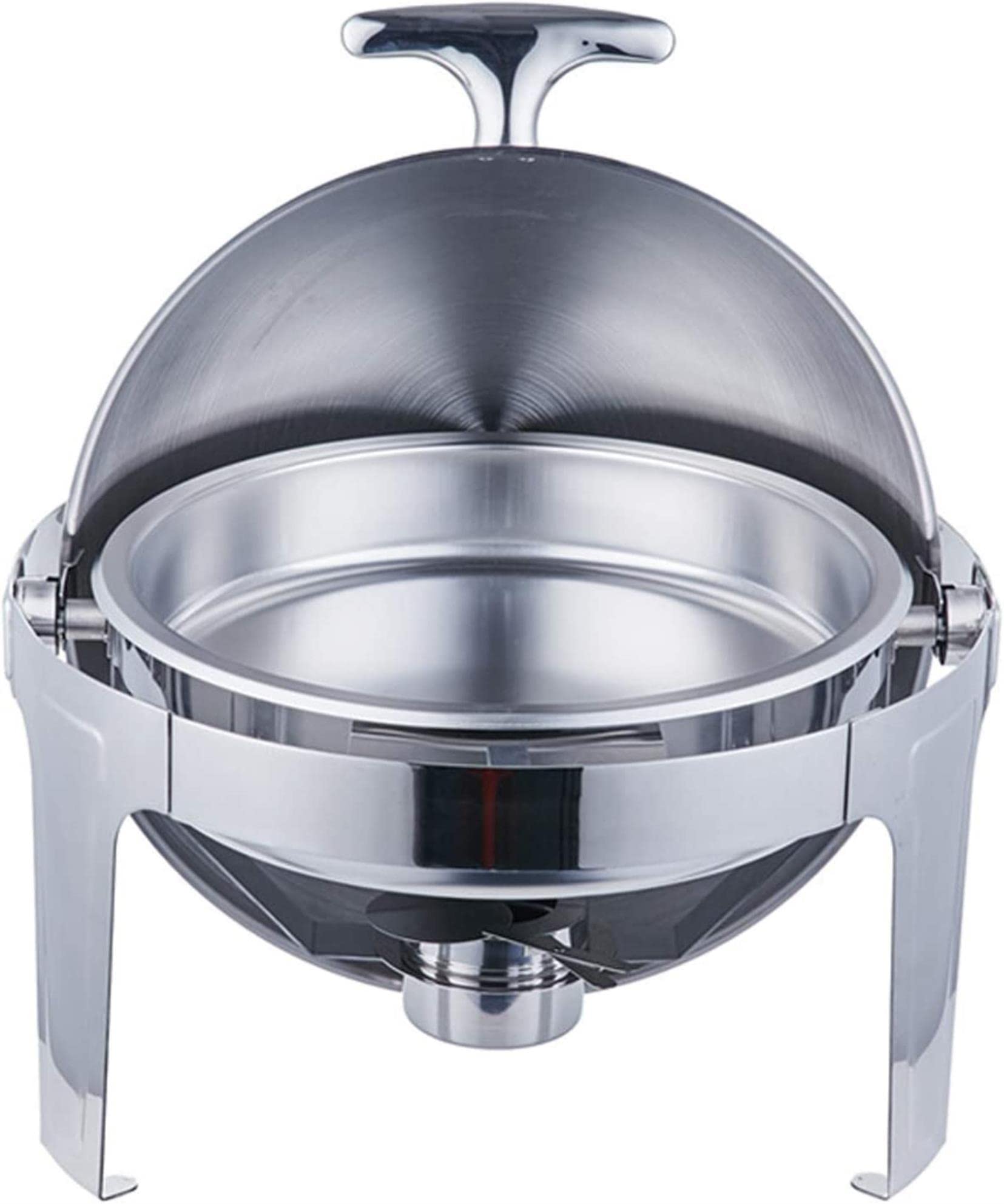 Chafing Dish in Acciaio Inox,Set di Chafing Dish Rotondi per Scaldare Gli Alimenti,Buffet,con Teglie per Alimenti E Porta-Combustibile,Set di Scaldavivande per Cateri,Full Cover