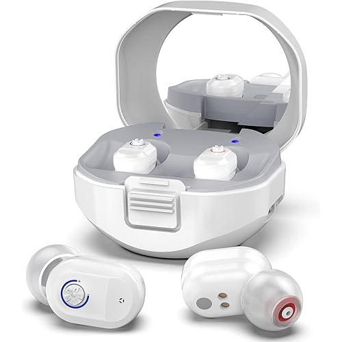 Hearing Aids for Seniors, Rechargeable Sound Amplifier Earbuds, Mini Hearing Enhancer Devices with Noise Cancelling for Adults & Elderly