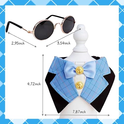 Miniatura 7 de Esmoquin para perro, bandana formal de boda para gato, collar de perro con pajarita, disfraz de cumpleaños de gato, atuendo de boda, traje de San