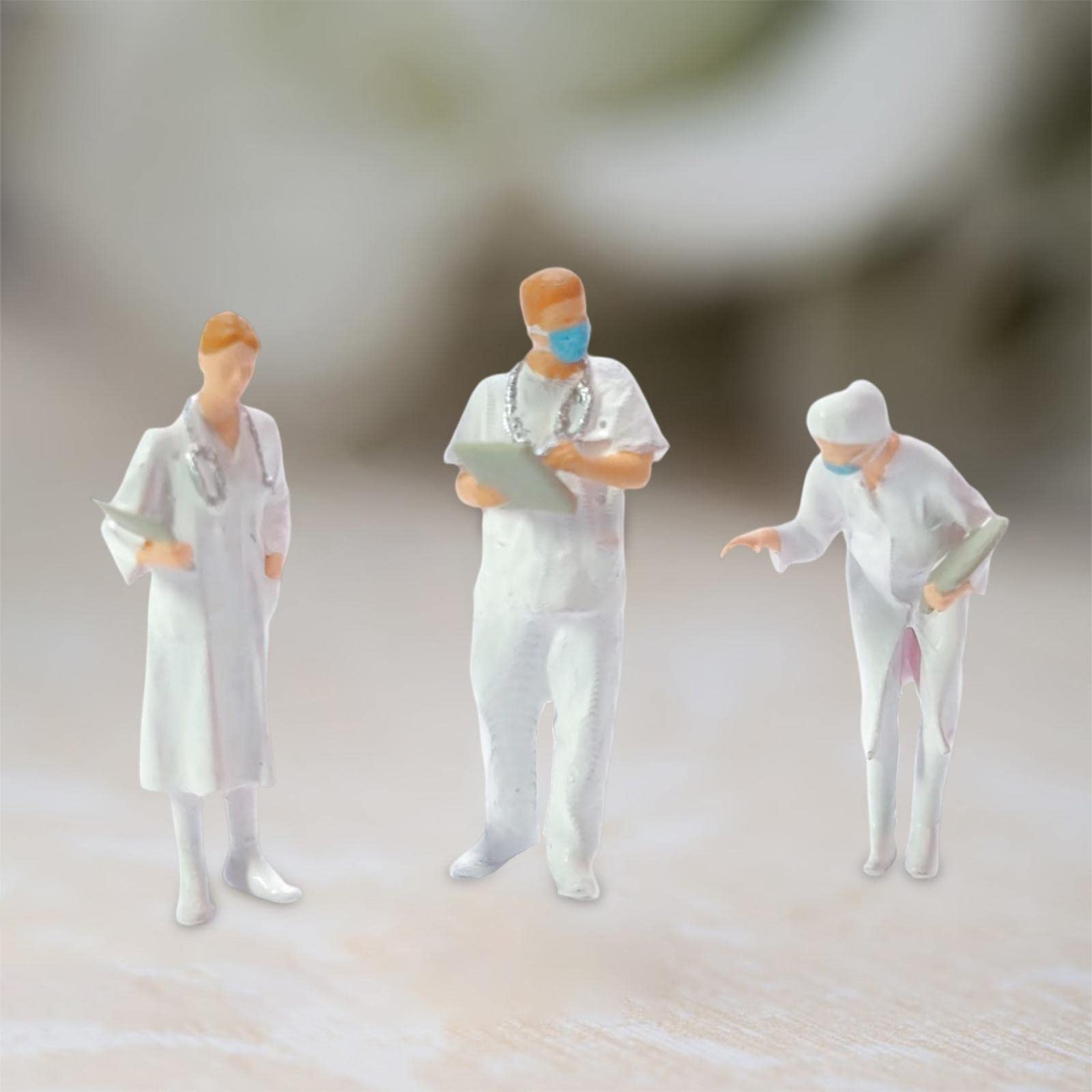 Sharplace 3 Stück 1:87 Menschen Figuren Set Menschen Figuren Bemalte Figuren Kunstharz Handwerk für Miniaturszenen Modelleisenbahnen Landschaft Diorama