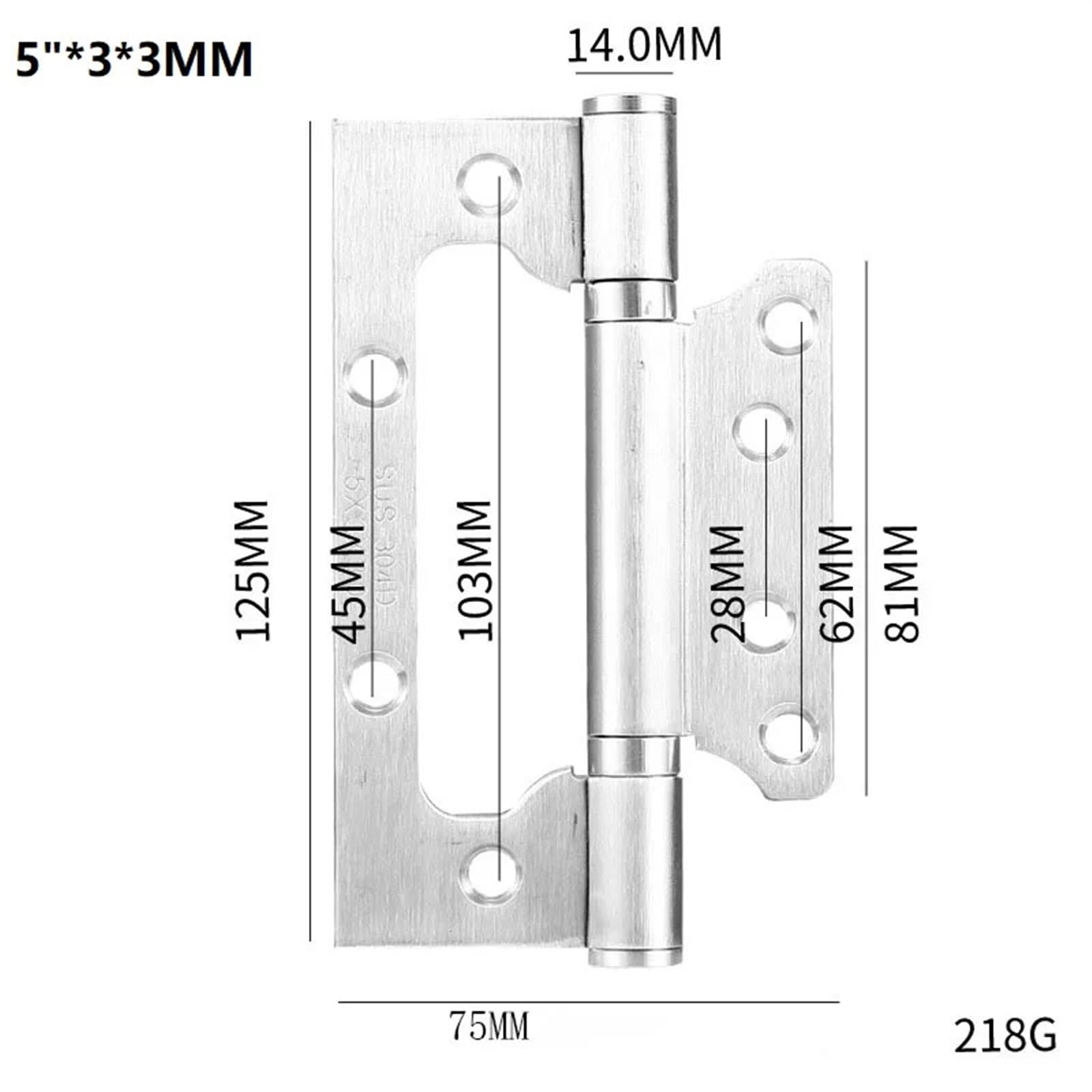 1 para (2 szt.) zawias drzwiowy ze stali nierdzewnej 304 rozmiar 10 cm 12,5 cm okucia do drzwi łazienkowych okucia do drzwi czarny brąz obrotowy (SS,12.7 cm-3-2.5) Made in China