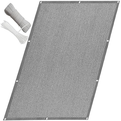QINLIQIN Sonnensegel Sonnenschutz 150 x 600 cm HDPE Balkonverkleidung Blickdichte Windschutz Und Uv-Schutz mit Ösen, Nylon Kabelbinder Und Kordel für Terrassen Swimming Pool, Hellgrau