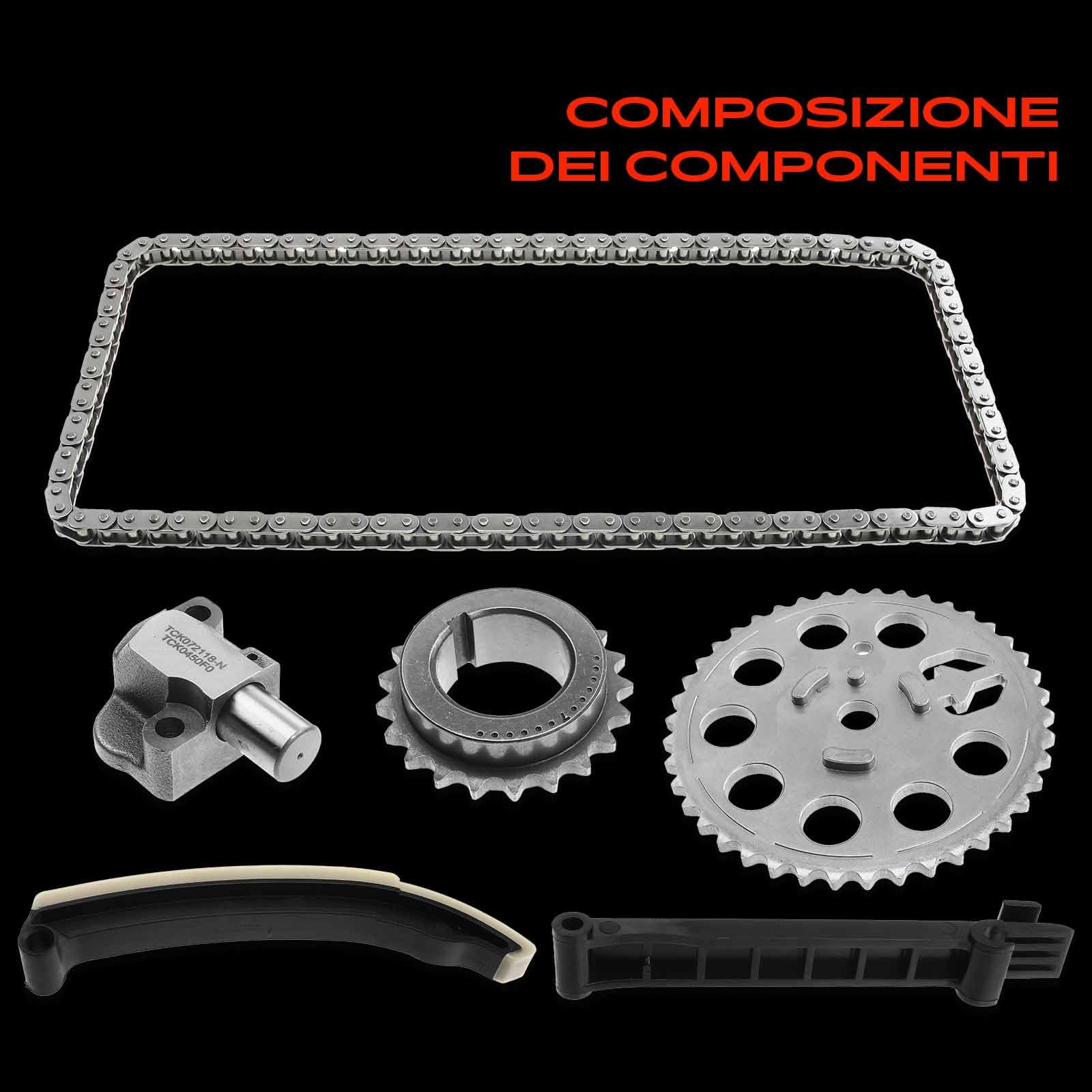 Frankberg Catene di distribuzione Benzina Compatibile con City-Coupé 450 0.6L Cabrio 450 0.6L Crossblade 450 0.6L Cabrio 450 0.7L R.o.a.d.s.t.e.r 452 0.7L Replace# TC0450FK