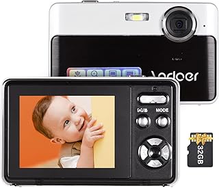 câmera de vídeo,mewmewcat 4K câmera de vídeo digital compacta 48mp tela IPS de 2,4 polegadas 16x zoom digital anti-vibração captura de sorriso bateria flash embutida com cartão de memória de 32 gb pre