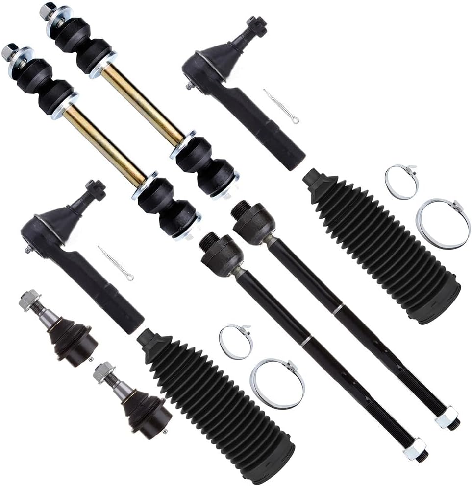 10pc Set Front Tie Rod End w/Boot Lower Ball Joint Sway Bar Link Suspension Kit Replacement for Chevy Silverado 1500 Tahoe Suburban 1500 Avalanche for GMC Sierra 1500 Yukon 1500 for Cadillac Escalade