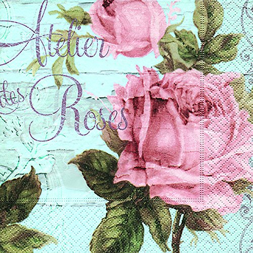 20 tovaglioli “Atelier des Roses”, 33 x 33 cm
