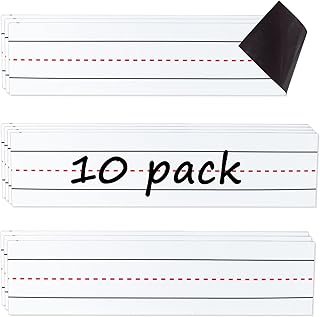 Dry Erasable Magnets Sentence Strips,Lined Erase Magnetic Tape 12x3 inches,10 Pack Teacher Must Haves for Classroom