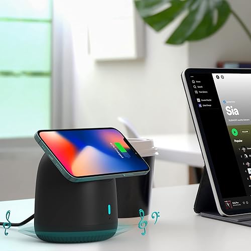 Miniatura 6 de RapidX Capo - Cargador inalámbrico magnético, altavoz Bluetooth portátil y soporte MagSafe para iPhone 15, 14, 13, 12, Mini, Plus, Pro y Pro Max